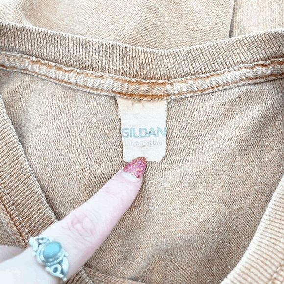 Urban Outfitters Unisex Graphic Long Sleeve Tee Sz M Tan Hawaiian Van Crew Neck - Picture 3 of 3